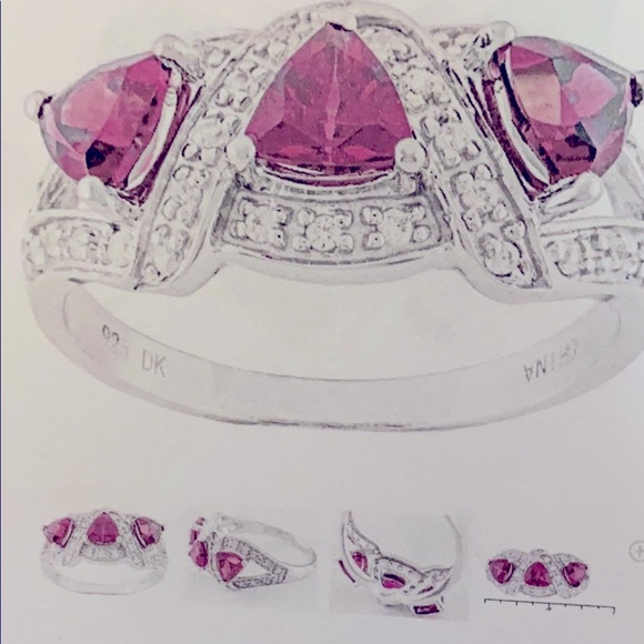 Trillion Raspberry Color Rhodolite - Picture 7 of 15